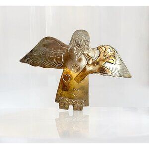 Artisan Made Guardian Angel Vintage 800 Dual Silver & Gold Toned  Brooch